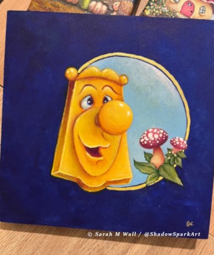 **SOLD** The Doorknob - Inspired by Alice in Wonderland - 7 x 7 inches painting on artboard