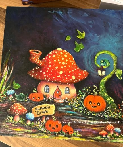 ** Sold ** Cosy Cottage at Pumpkin Grove - Original Painting - 10 x 12 inches