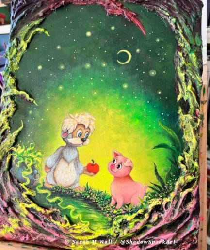 Title: Forever Friends - The Black Cauldron painting - 30 x 40 cm on canvas