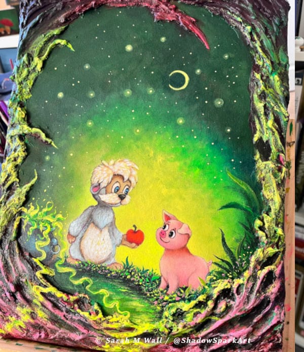 the-black-cauldron-painting-gurgi-henwen-by-sarah-m-wall-shadowspark-art-2025-1