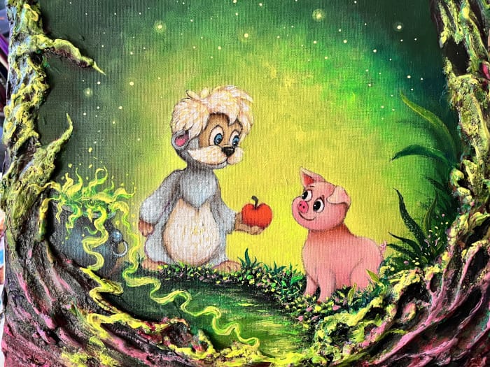 the-black-cauldron-painting-gurgi-henwen-by-sarah-m-wall-shadowspark-art-decor-ireland-2025-2